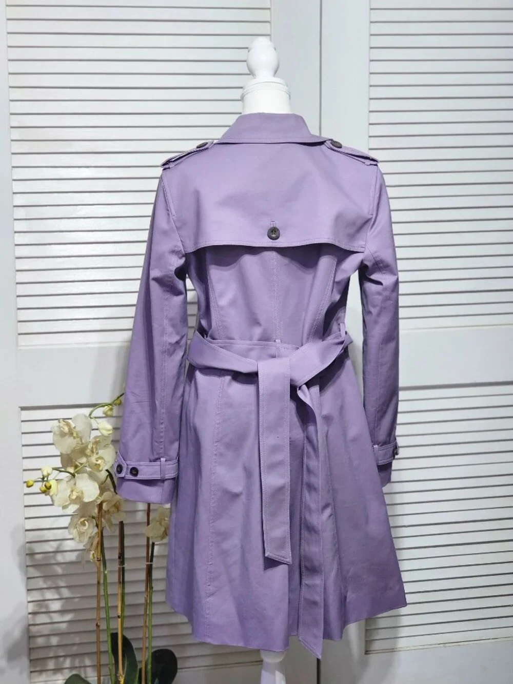 NWOT Hobbs London Women's Lavender Saskia Double-Breasted Trench Coat Sz 10 3299 - Picture 5 of 16